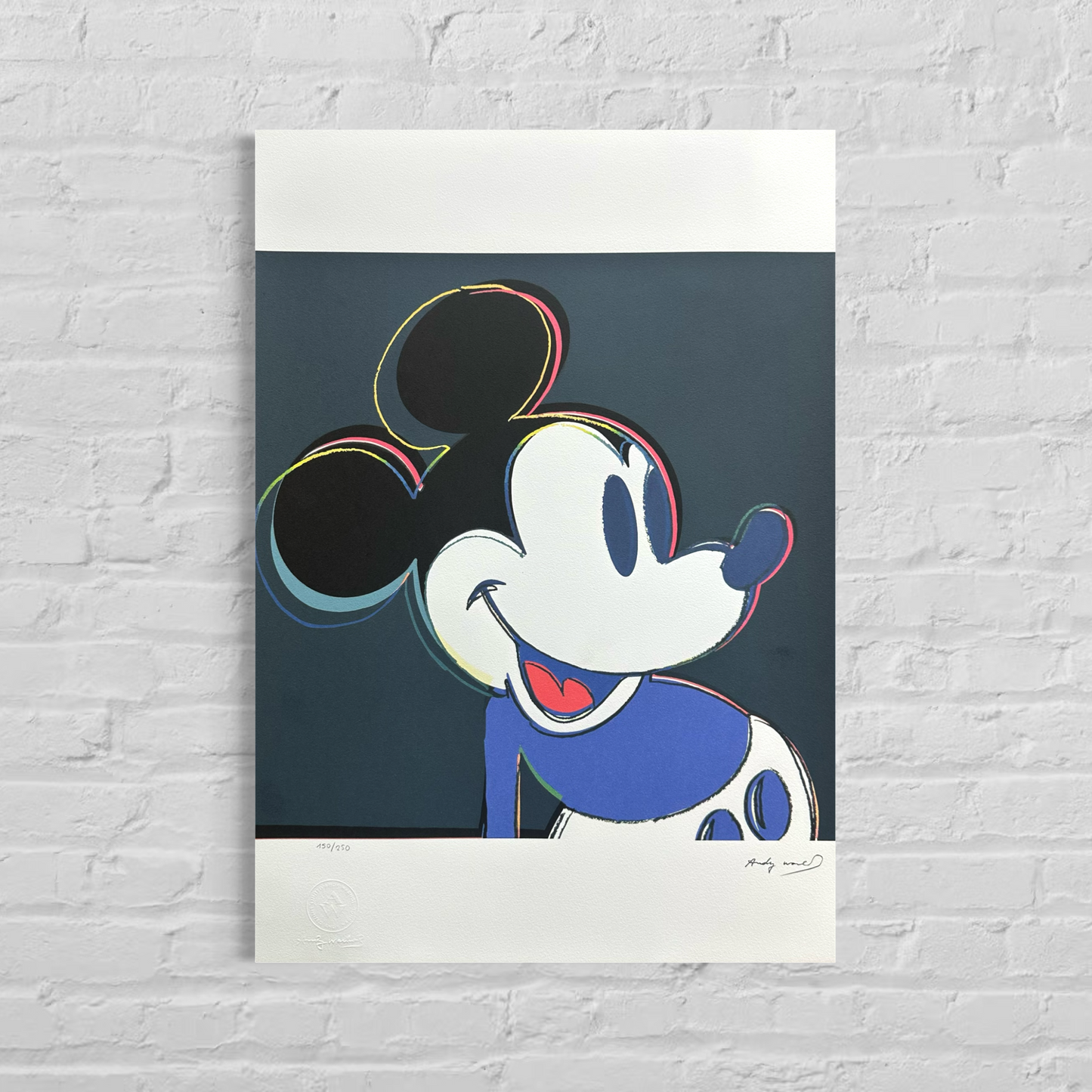 Andy Warhol Mickey Mouse (Schwarz-Blau) Lithographie Arches 300gsm 42x59 cm