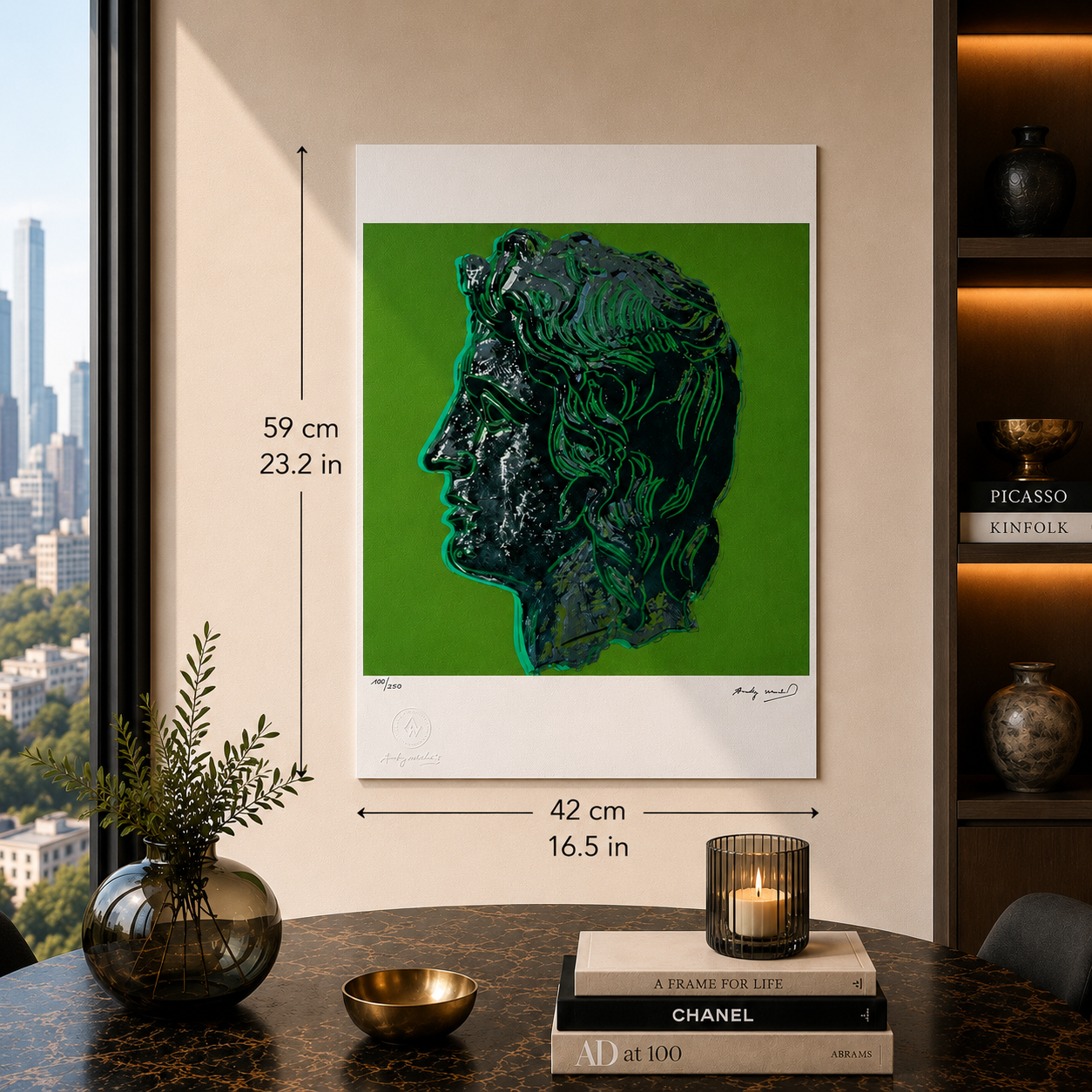 Andy Warhol Alexander der Große (Grün) Lithografie Arches 300 g/m² 42 x 59 cm