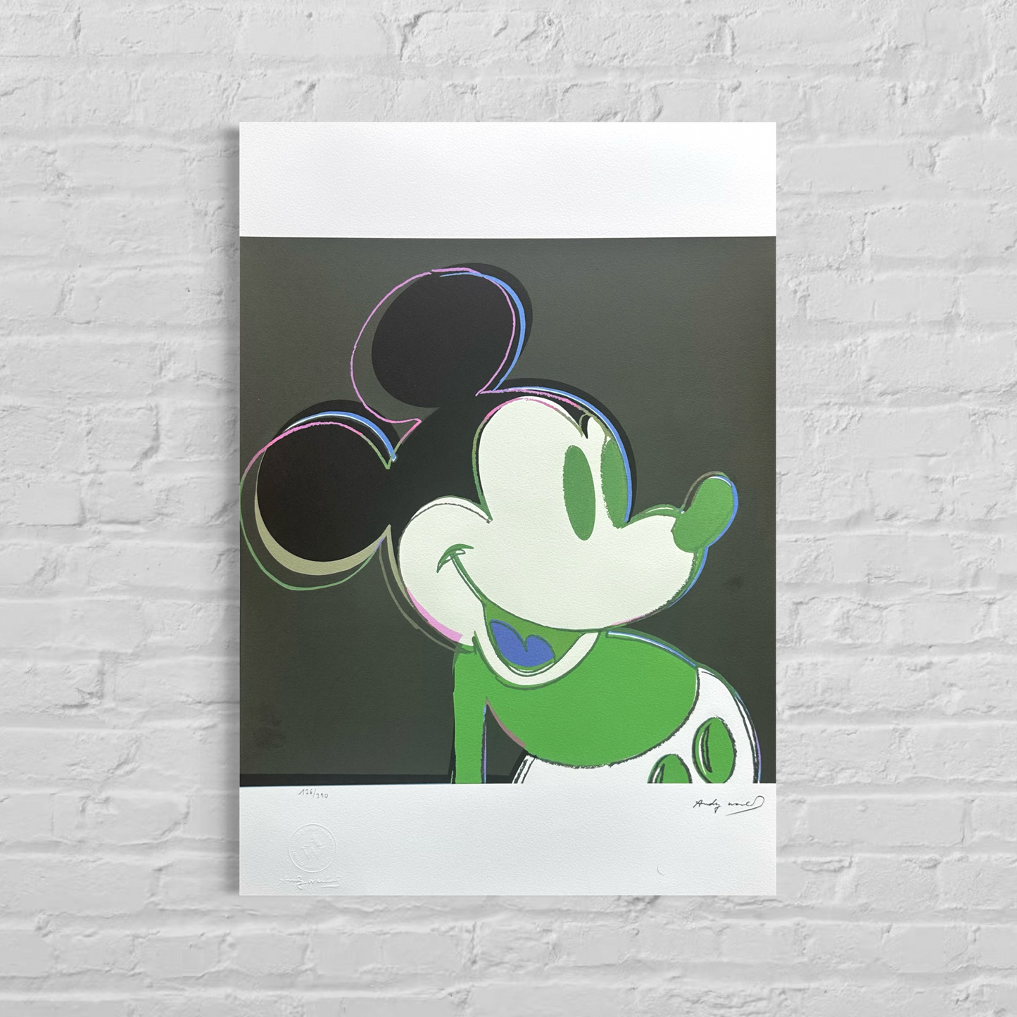 Andy Warhol Mickey Mouse (Schwarz-Grün) Lithografie Bögen 300 g/m² 42 x 59 cm