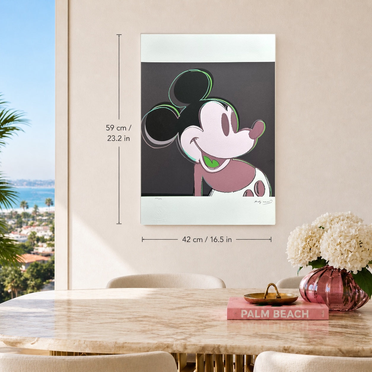 Andy Warhol Mickey Mouse (Lachs) Lithographie Arches 300gsm 42x59 cm