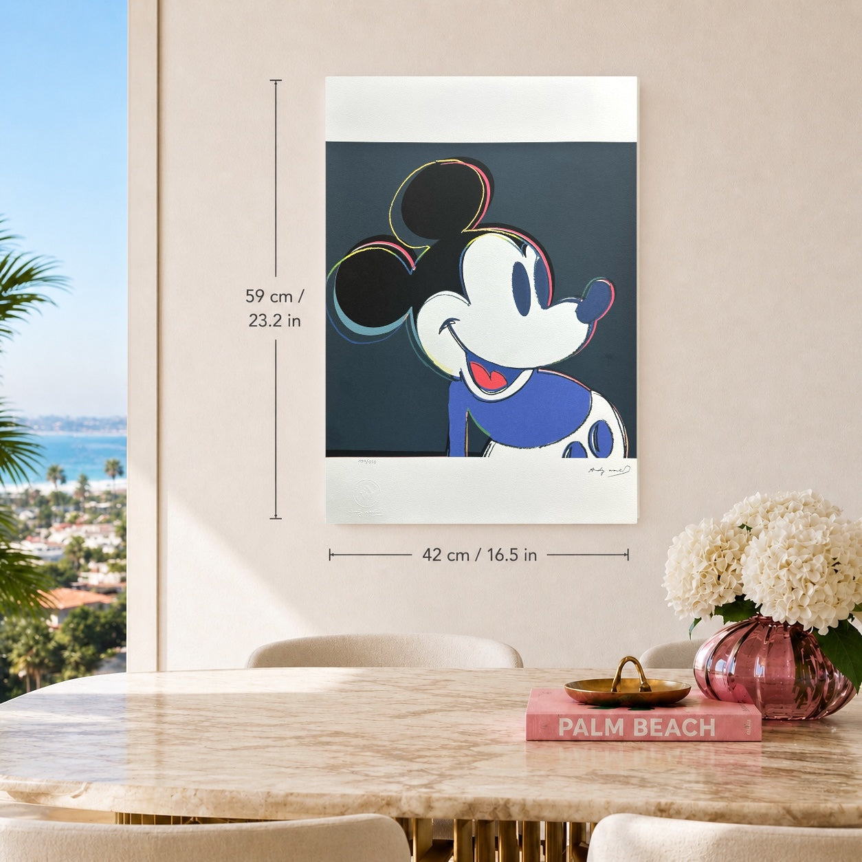 Andy Warhol Mickey Mouse (Schwarz-Blau) Lithographie Arches 300gsm 42x59 cm