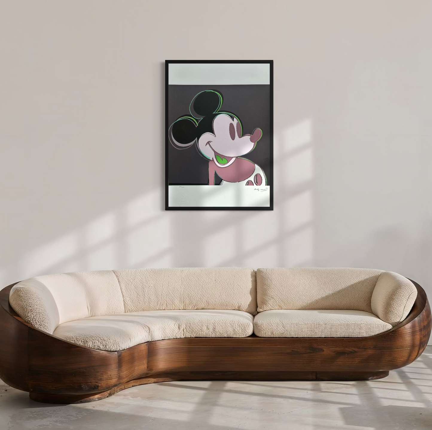 Andy Warhol Mickey Mouse (Lachs) Lithographie Arches 300gsm 42x59 cm