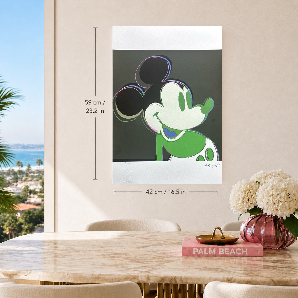 Andy Warhol Mickey Mouse (Schwarz-Grün) Lithografie Bögen 300 g/m² 42 x 59 cm