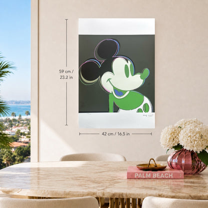Andy Warhol Mickey Mouse (Schwarz-Grün) Lithografie Bögen 300 g/m² 42 x 59 cm