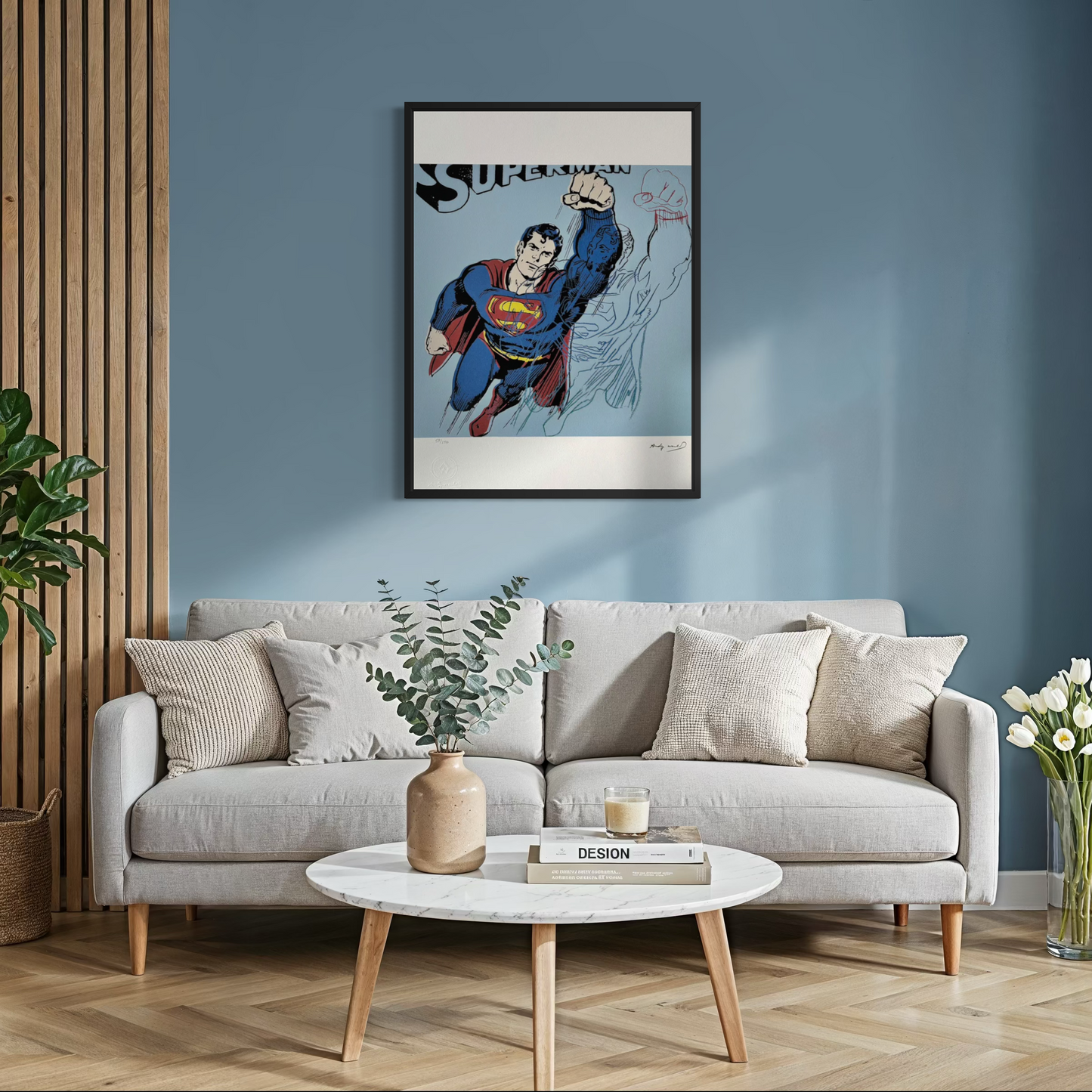 Andy Warhol Superman (Blau) Lithographie Arches 300gsm 42x59 cm