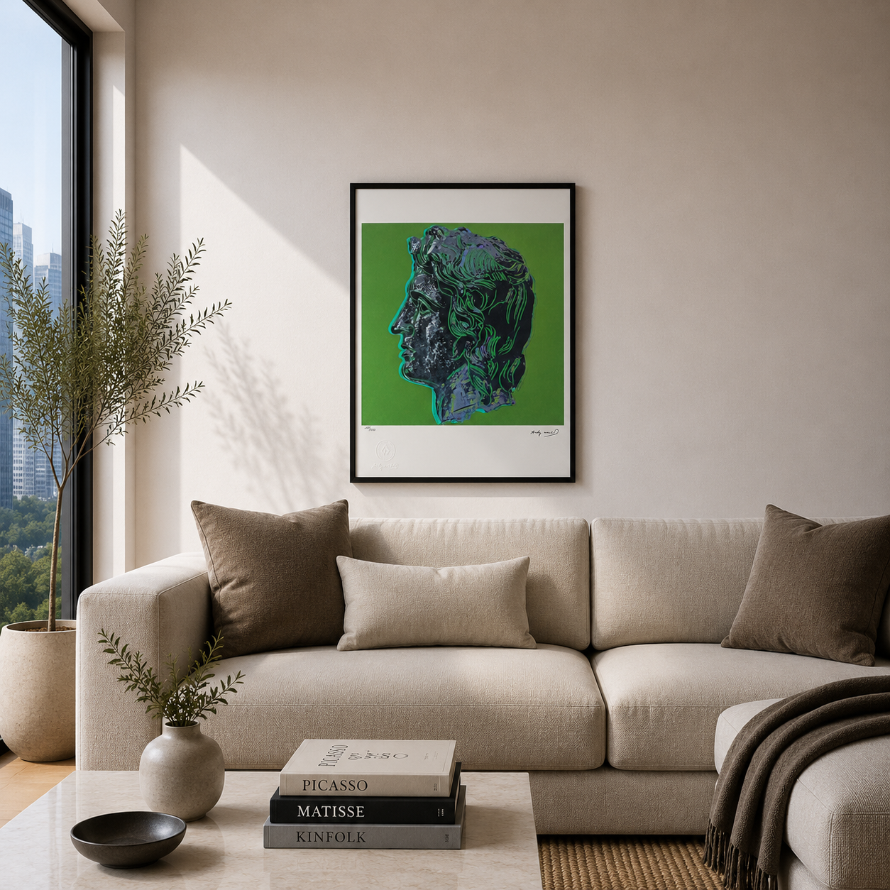 Andy Warhol Alexander der Große (Grün) Lithografie Arches 300 g/m² 42 x 59 cm