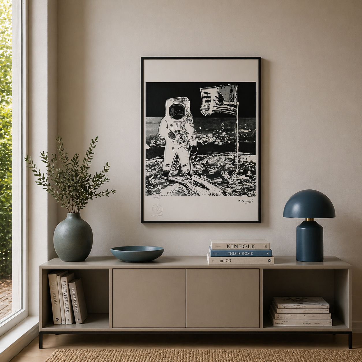 Andy Warhol Moonwalk (Schwarz-Weiß) Lithografie Bögen 300 g/m² 42 x 59 cm