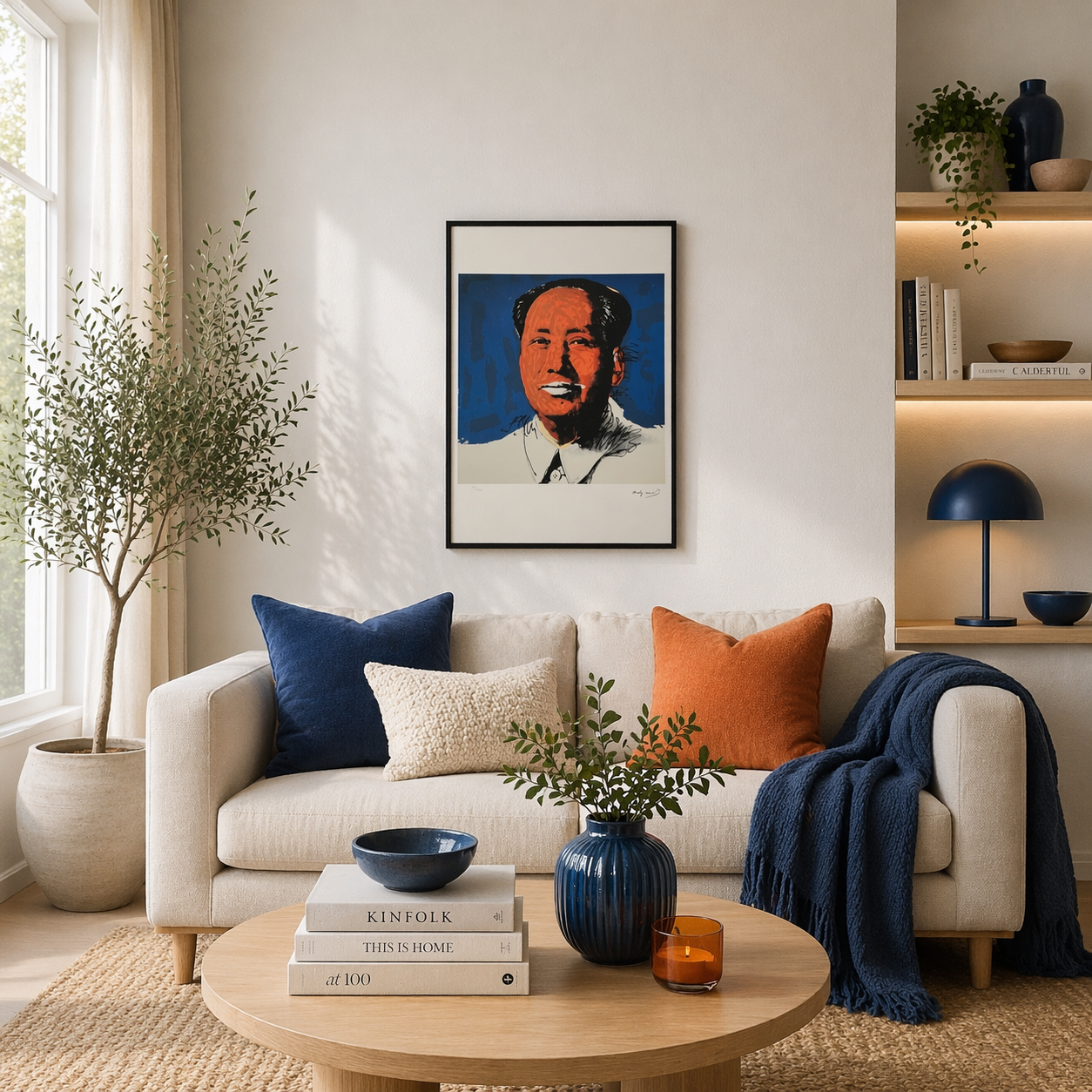 Andy Warhol Mao (Blau & Orange) Lithographie Arches 300gsm 42x59 cm