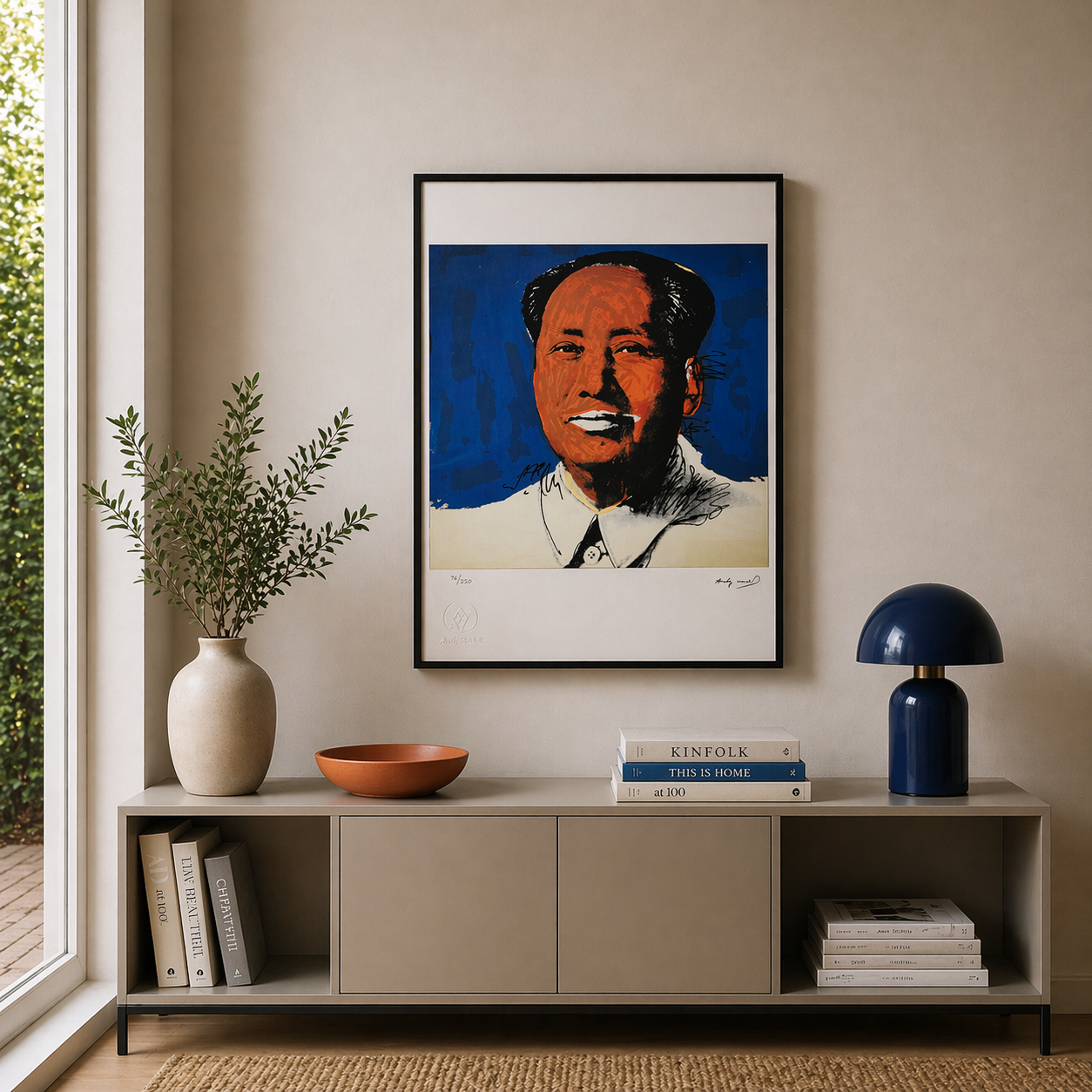Andy Warhol Mao (Blau & Orange) Lithographie Arches 300gsm 42x59 cm