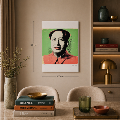 Andy Warhol Mao (Grün & Rot) Lithographie Bögen 300gsm 42x59 cm