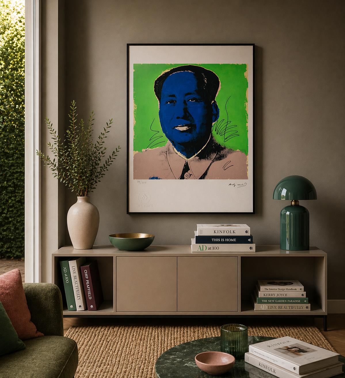 Andy Warhol Mao (Blau & Grün) Lithografie Bögen 300 g/m² 42 x 59 cm