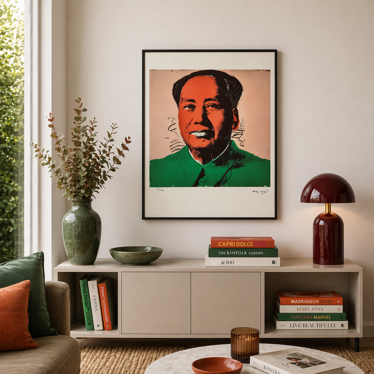 Andy Warhol Mao (Grün & Rot) Lithographie Bögen 300gsm 42x59 cm