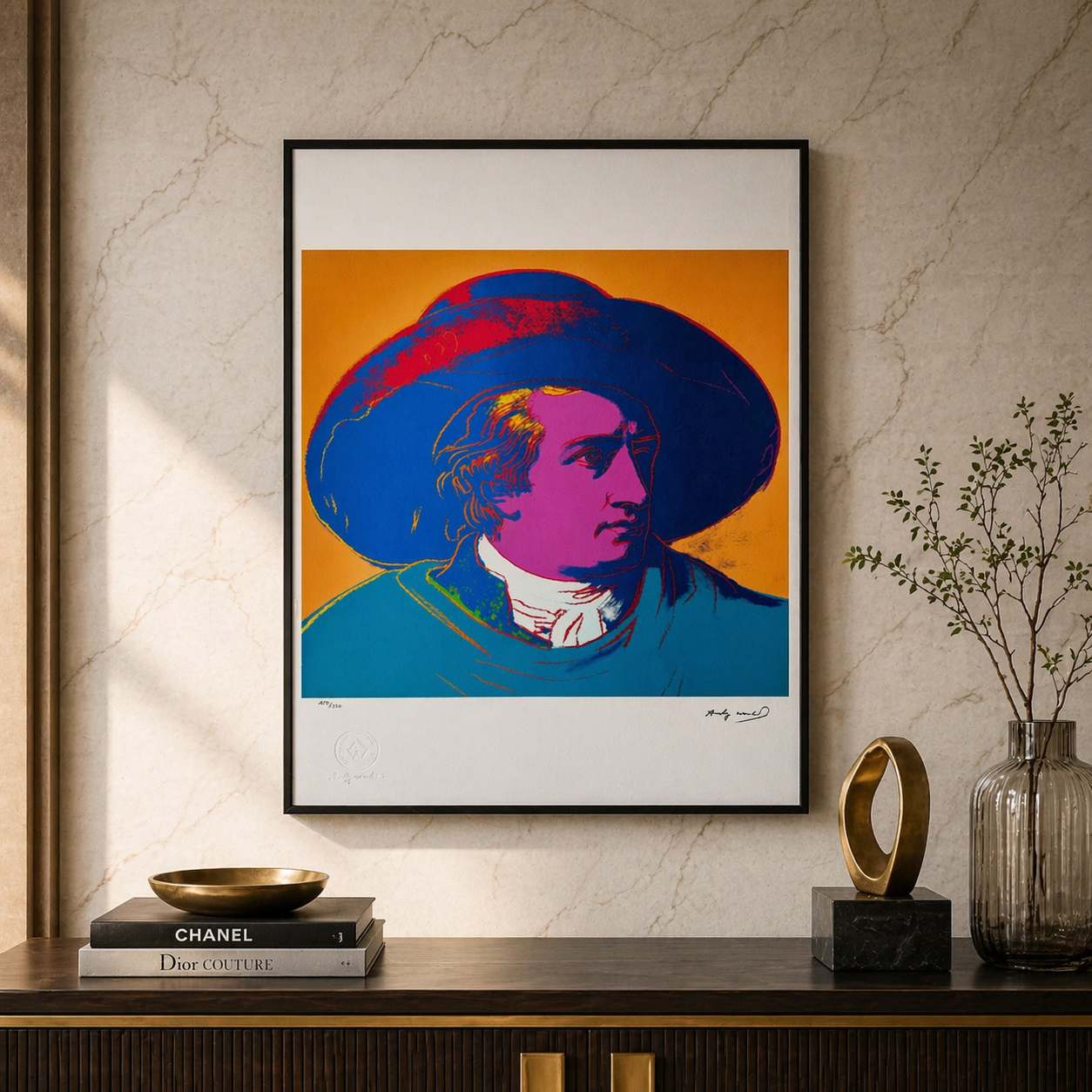 Andy Warhol Goethe (Blau-Orange) Lithographie Arches 300gsm 42x59 cm