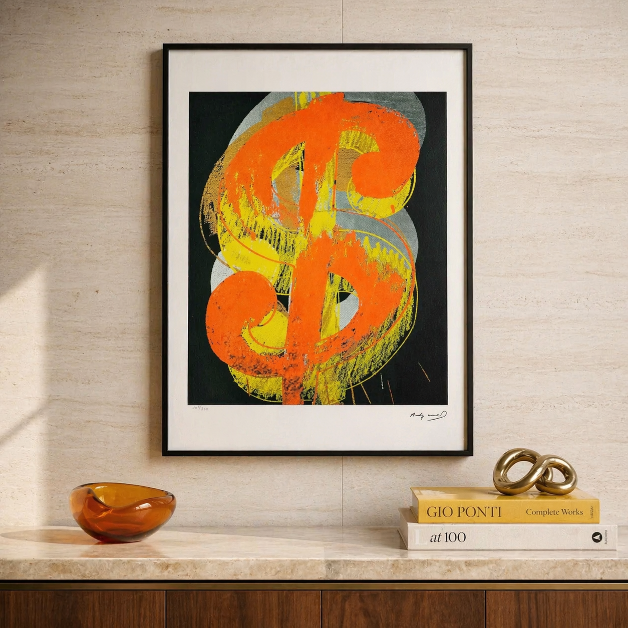 Andy Warhol Dollar (Schwarz) Lithographie Arches 300gsm 42x59 cm