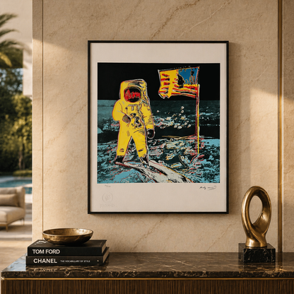 Andy Warhol Moonwalk (Gelb & Blau) Lithographie Arches 300gsm 42x59 cm