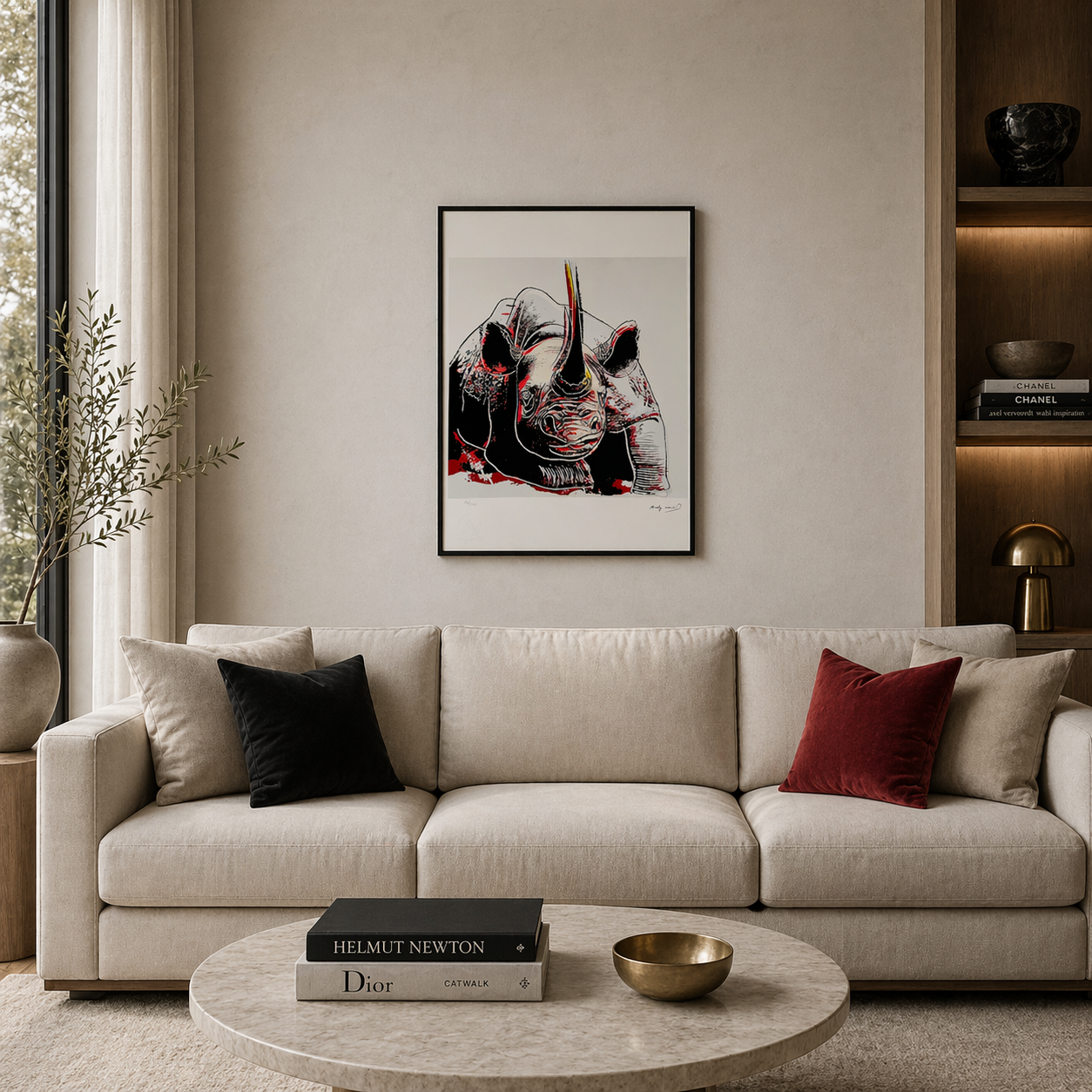 Andy Warhol Rhino (Tiere) Lithographie Bögen 300 g/m² 42 x 59 cm