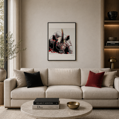 Andy Warhol Rhino (Tiere) Lithographie Bögen 300 g/m² 42 x 59 cm