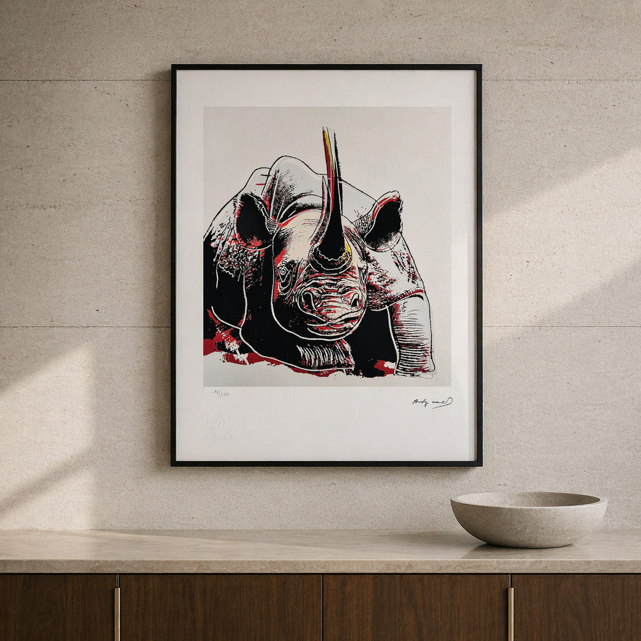 Andy Warhol Rhino (Tiere) Lithographie Bögen 300 g/m² 42 x 59 cm
