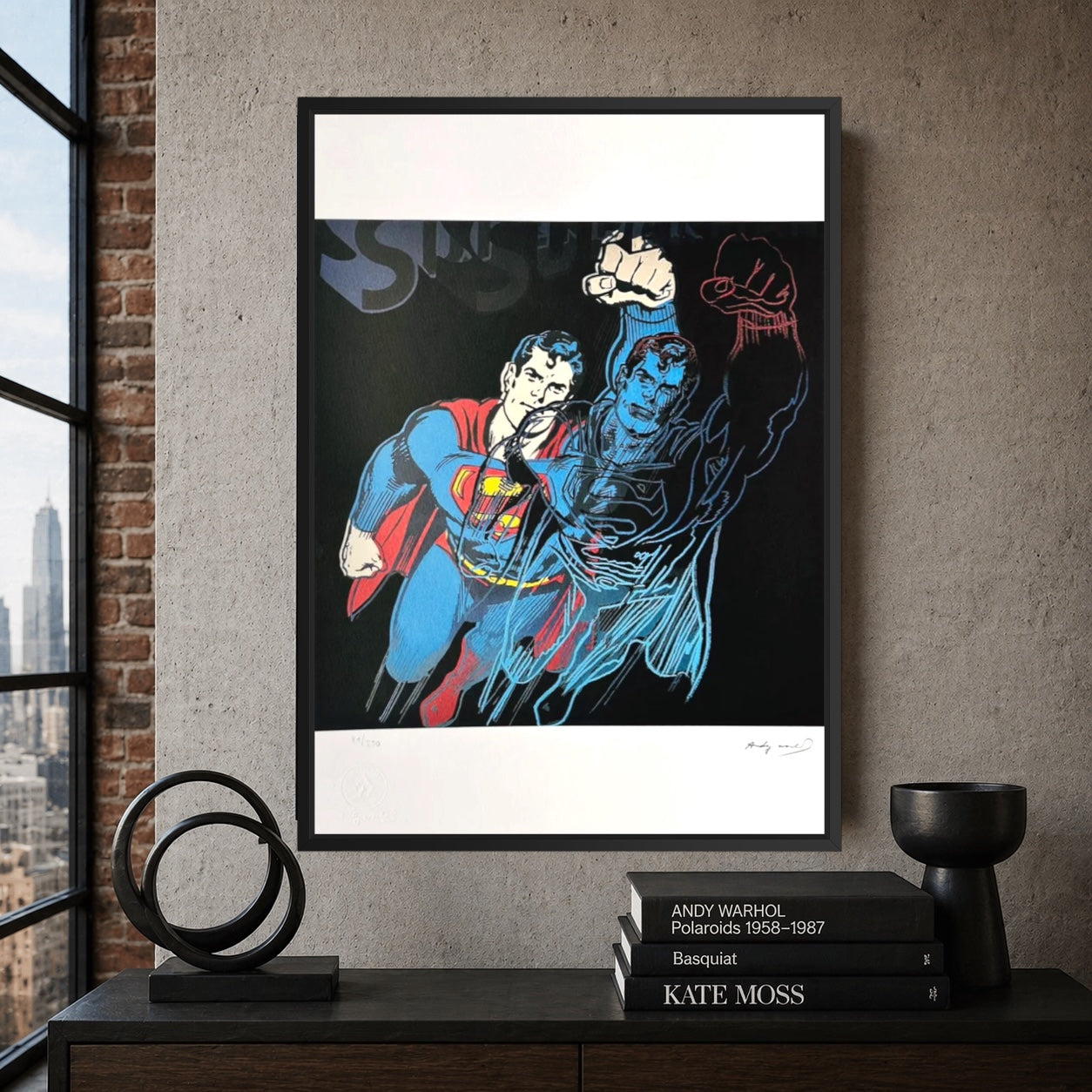Andy Warhol Superman (Schwarz) Lithografie Bögen 300 g/m² 42 x 59 cm