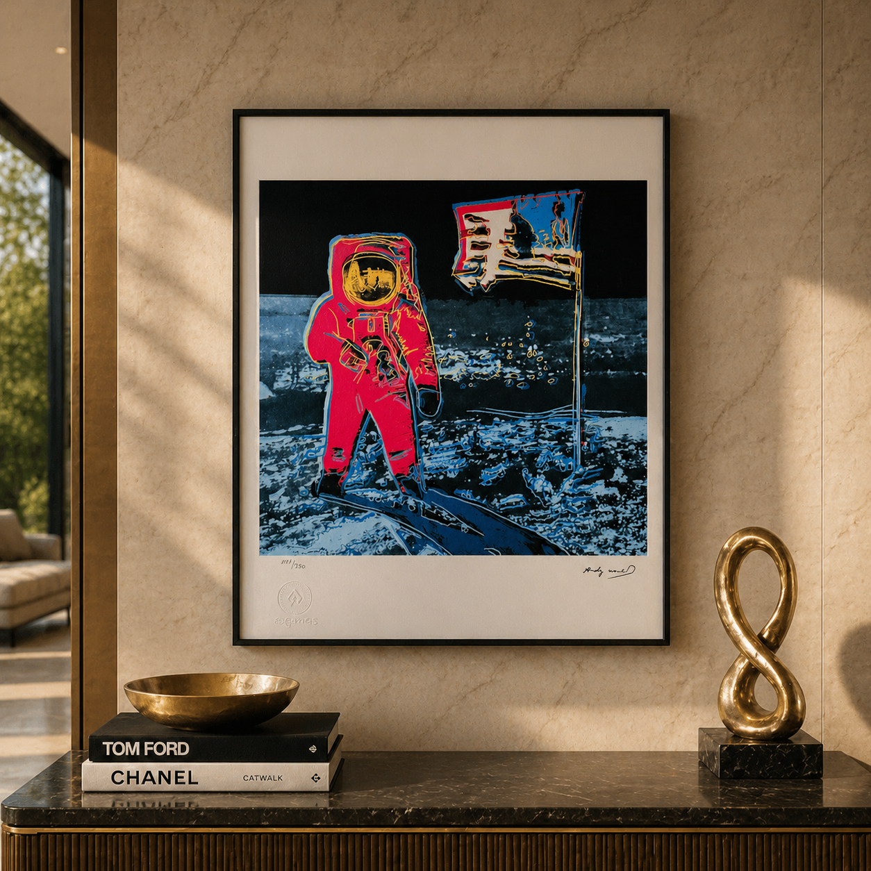 Andy Warhol Moonwalk (Pink & Blau) Lithographie Arches 300gsm 42x59 cm