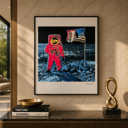 Andy Warhol Moonwalk (Pink & Blau) Lithographie Arches 300gsm 42x59 cm