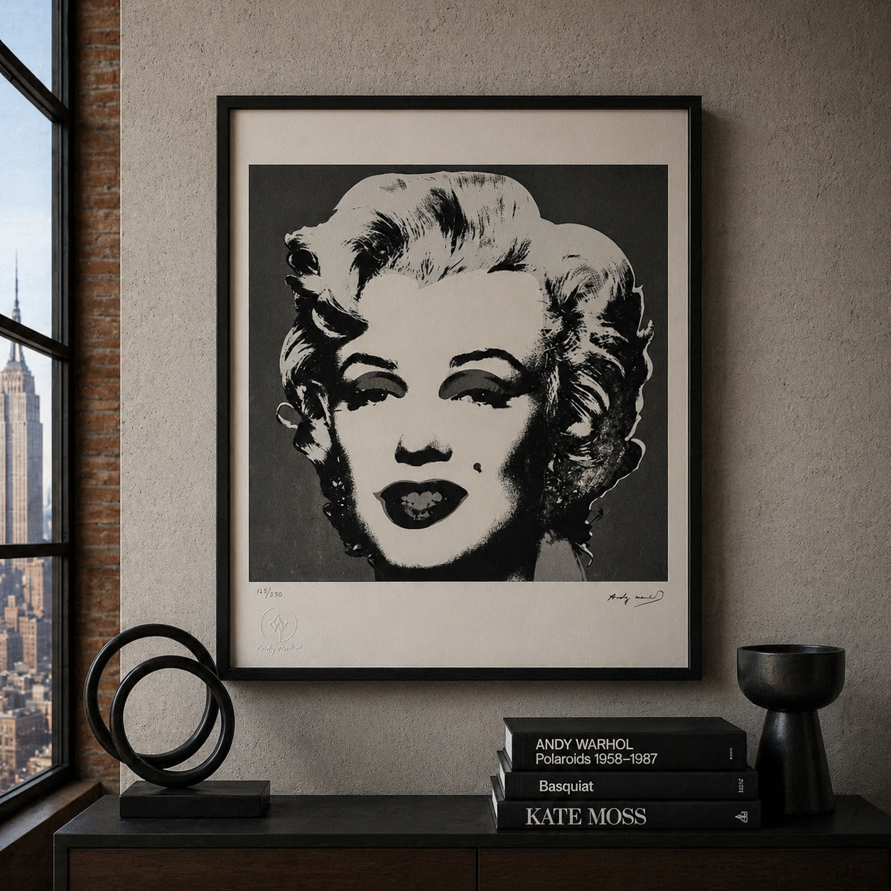 Andy Warhol Marilyn Monroe' (Schwarz & Weiß) Lithographie Arches 300gsm 42x59 cm