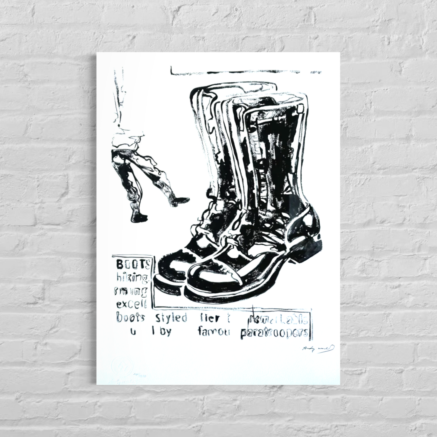 Andy Warhol Fallschirmjägerstiefel Lithographie Bögen 300 g/m² 42 x 59 cm