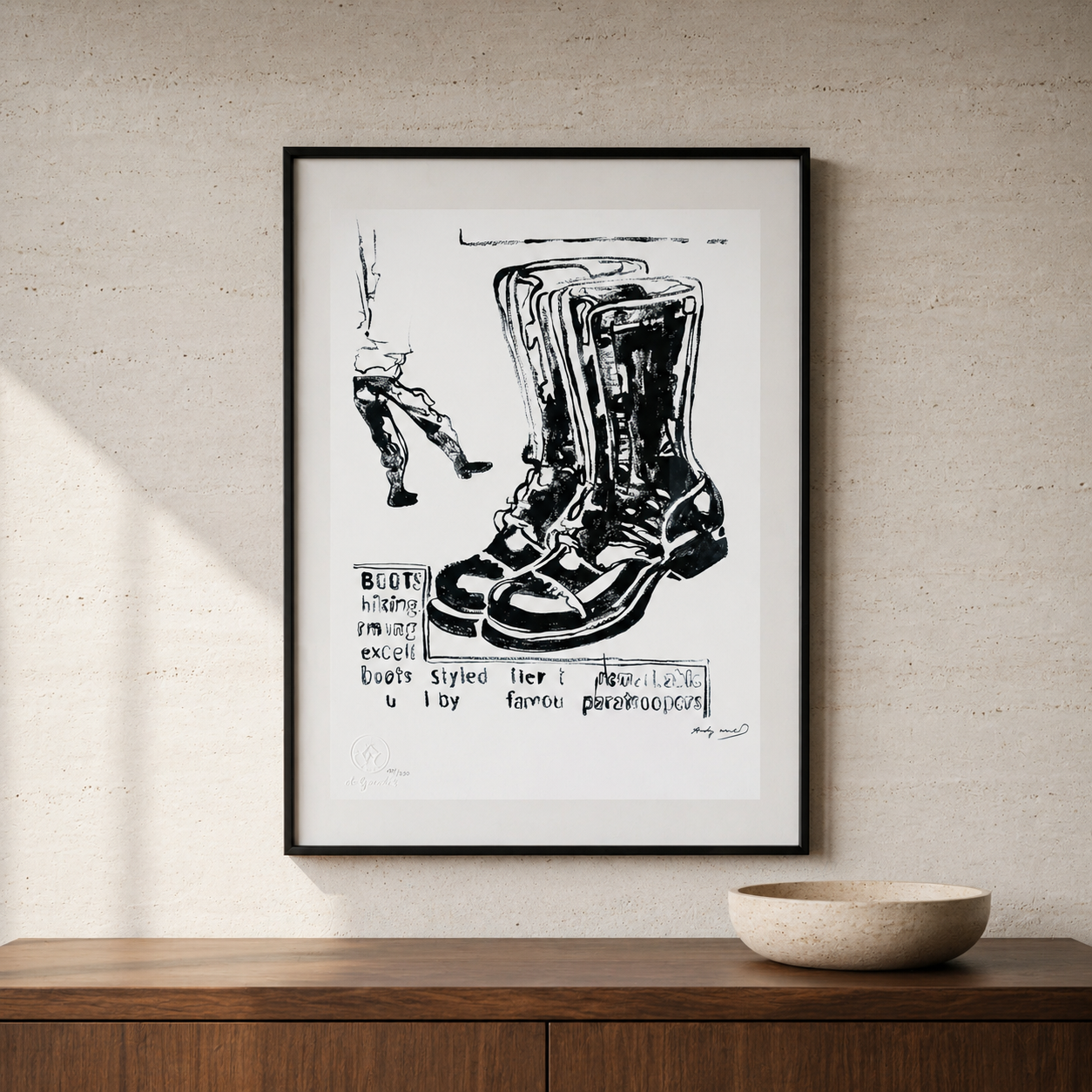 Andy Warhol Fallschirmjägerstiefel Lithographie Bögen 300 g/m² 42 x 59 cm