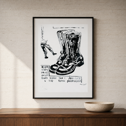Andy Warhol Fallschirmjägerstiefel Lithographie Bögen 300 g/m² 42 x 59 cm