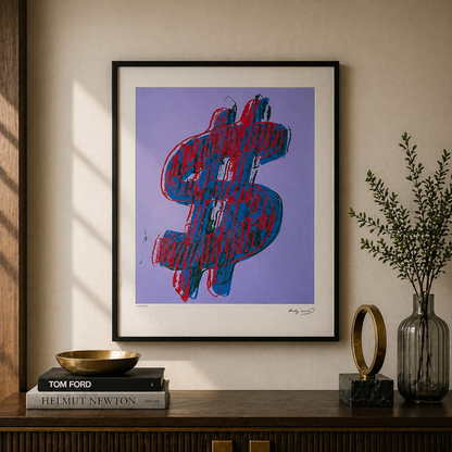 Andy Warhol Dollar (Blau) Lithographie Arches 300gsm 42x59 cm