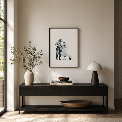 Banksy Stop and Search Lithografie-Bögen, 300 g/m², 42 x 59 cm