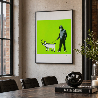 Banksy Barking Dog (Hellgrün) Lithographie Bögen 300 g/m² 42 x 59 cm