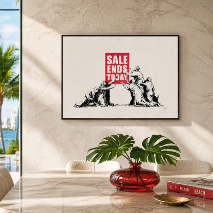 Der Banksy-Verkauf endet heute. Lithografie-Bögen, 300 g/m², 42 x 59 cm