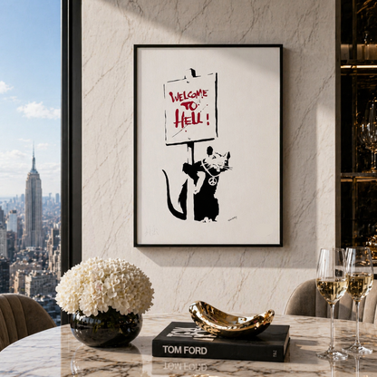 Banksy Welcome to Hell Lithographie Arches 300gsm 42x59 cm
