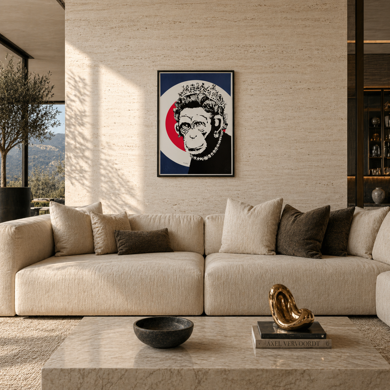 Banksy Queen Monkey Lithographie Bögen 300 g/m² 42 x 59 cm