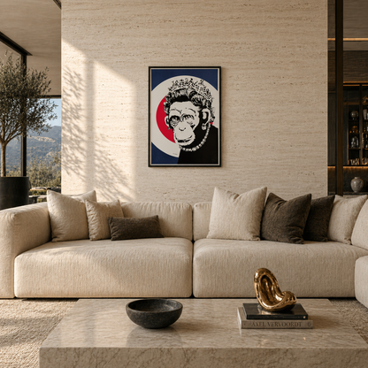 Banksy Queen Monkey Lithographie Bögen 300 g/m² 42 x 59 cm