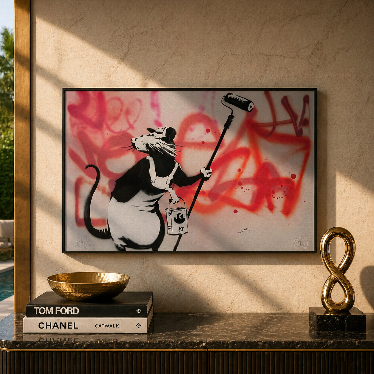 Banksy-Ratte mit Rolllithografie-Bögen, 300 g/m², 42 x 59 cm