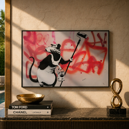 Banksy-Ratte mit Rolllithografie-Bögen, 300 g/m², 42 x 59 cm