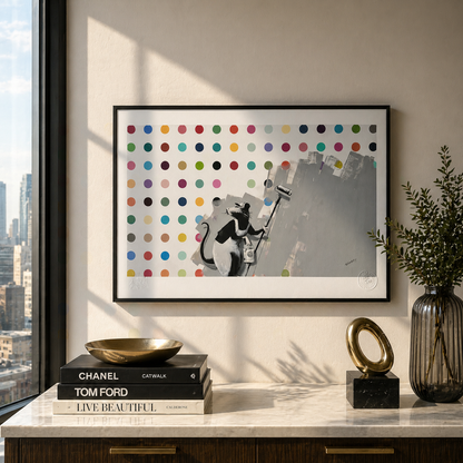 Banksy Roller Rat Spot Painting Lithografie Bögen 300 g/m² 42 x 59 cm