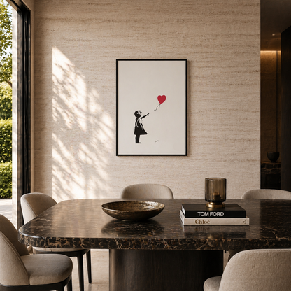 Banksy Girl With the Balloon (Rot) Lithografie Bögen 300 g/m² 42 x 59 cm