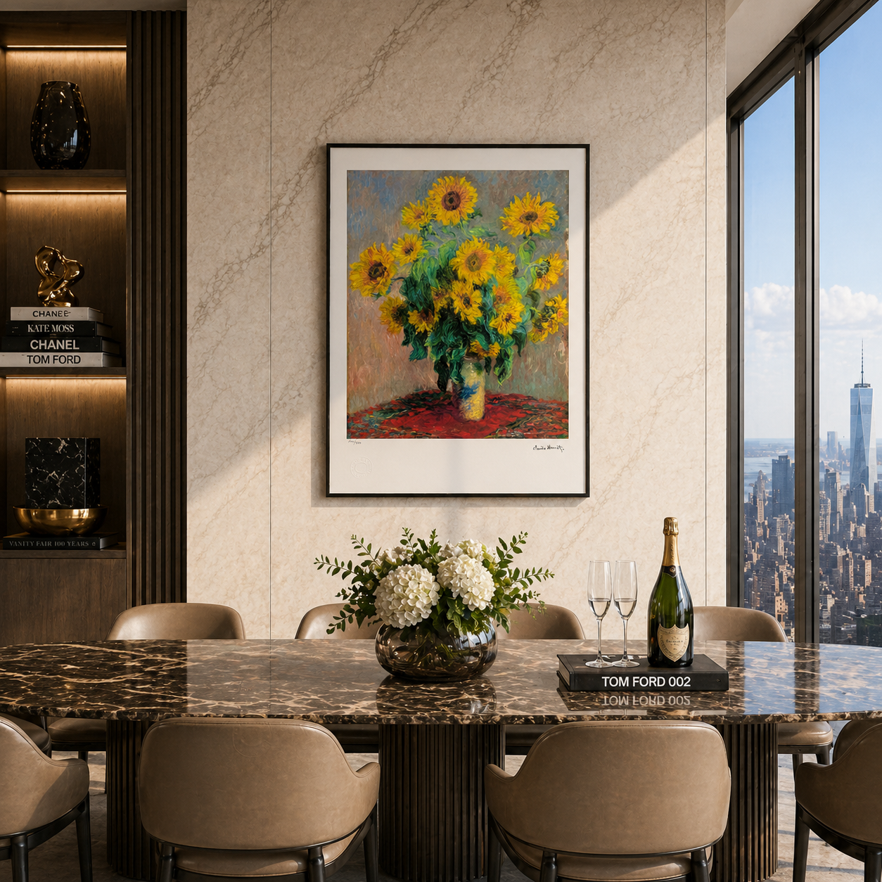 Claude Monet Blumen in Vase Lithografie Bögen 300 g/m² 42 x 59 cm
