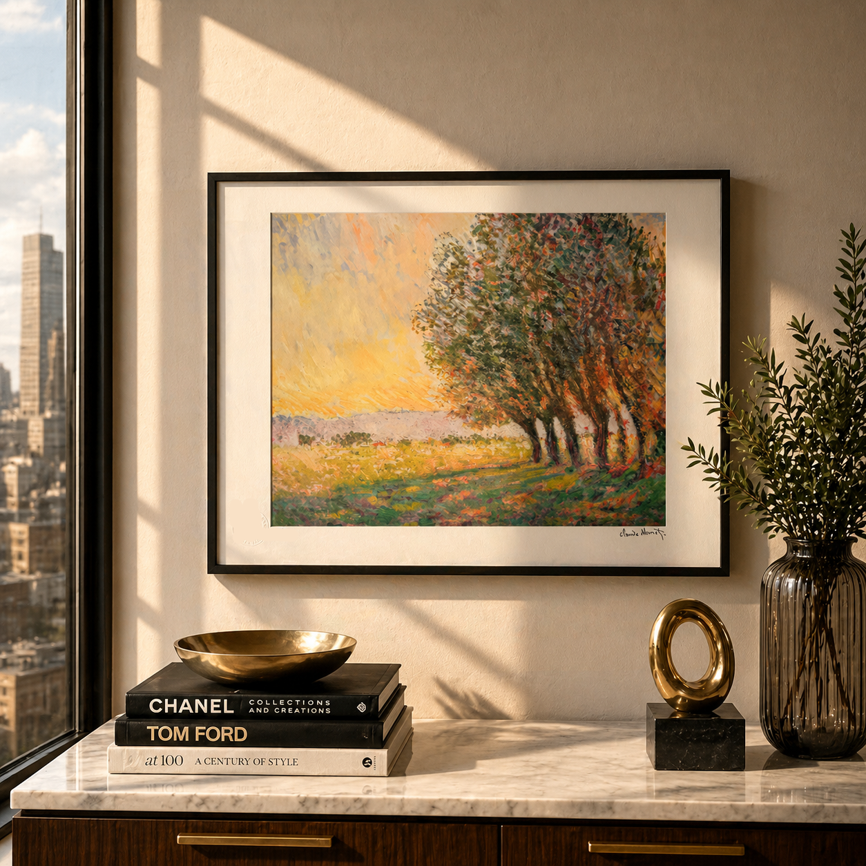 Claude Monet Weiden in der untergehenden Sonne Lithographie Bögen 300 g/m² 42 x 59 cm