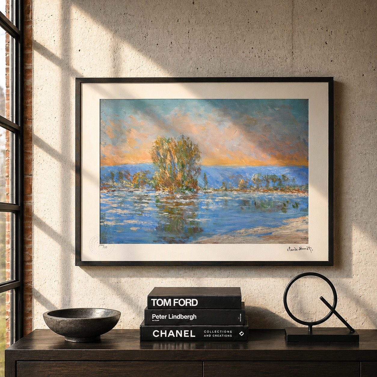 Claude Monet Eiszapfen, Bereich der Bennecourt Lithographie Arches 300 g/m² 42 x 59 cm