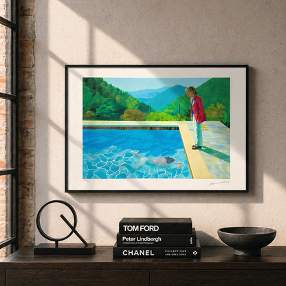 David Hockney Schwimmbad mit Menschen Lithographie Arches 300 g/m² 42 x 59 cm
