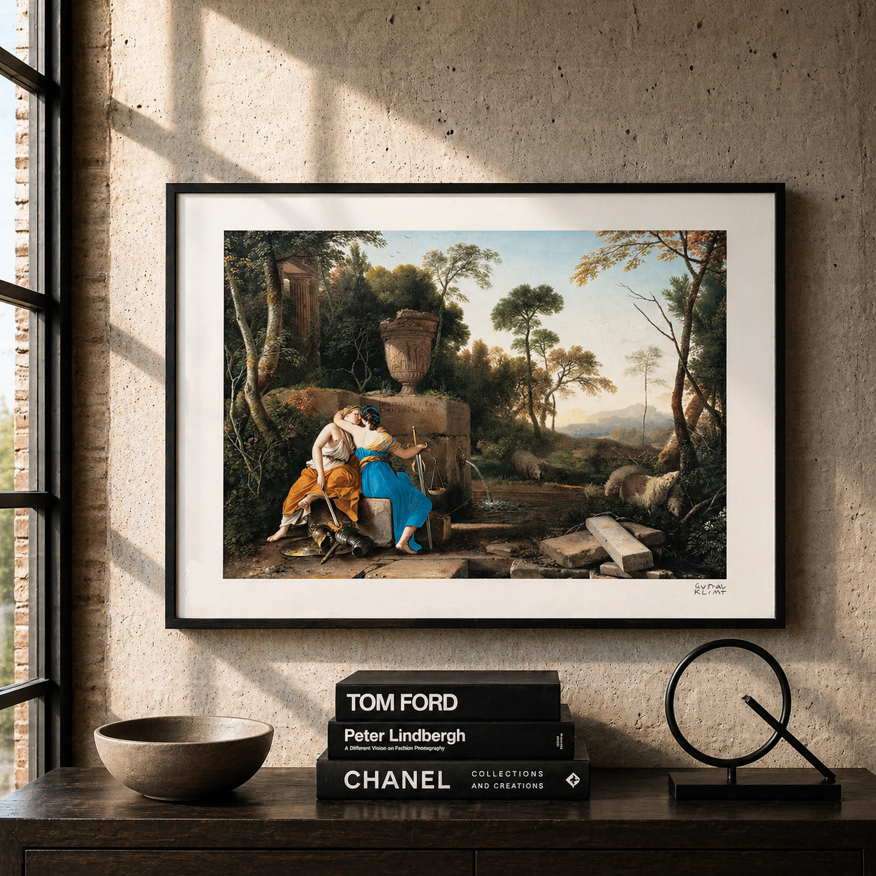 Gustav Klimt Mann und Frau Friedenskuss Lithografie Arches 300 g/m² 42 x 59 cm
