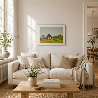 Edward Hopper Red Barn in Autumn Landscape Lithografie Arches 300 g/m² 42 x 59 cm