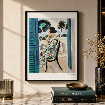 Henri Matisse Frau sitzt auf einem Balkon Lithographie auf Arches 300 g/m² 42 x 59 cm