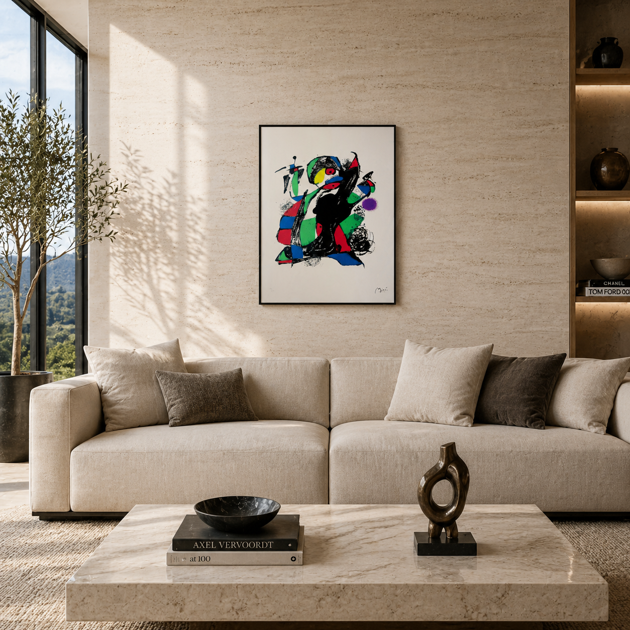 Joan Miró kontrastierende Komposition Lithographie Arches 300 g/m² 42 x 59 cm