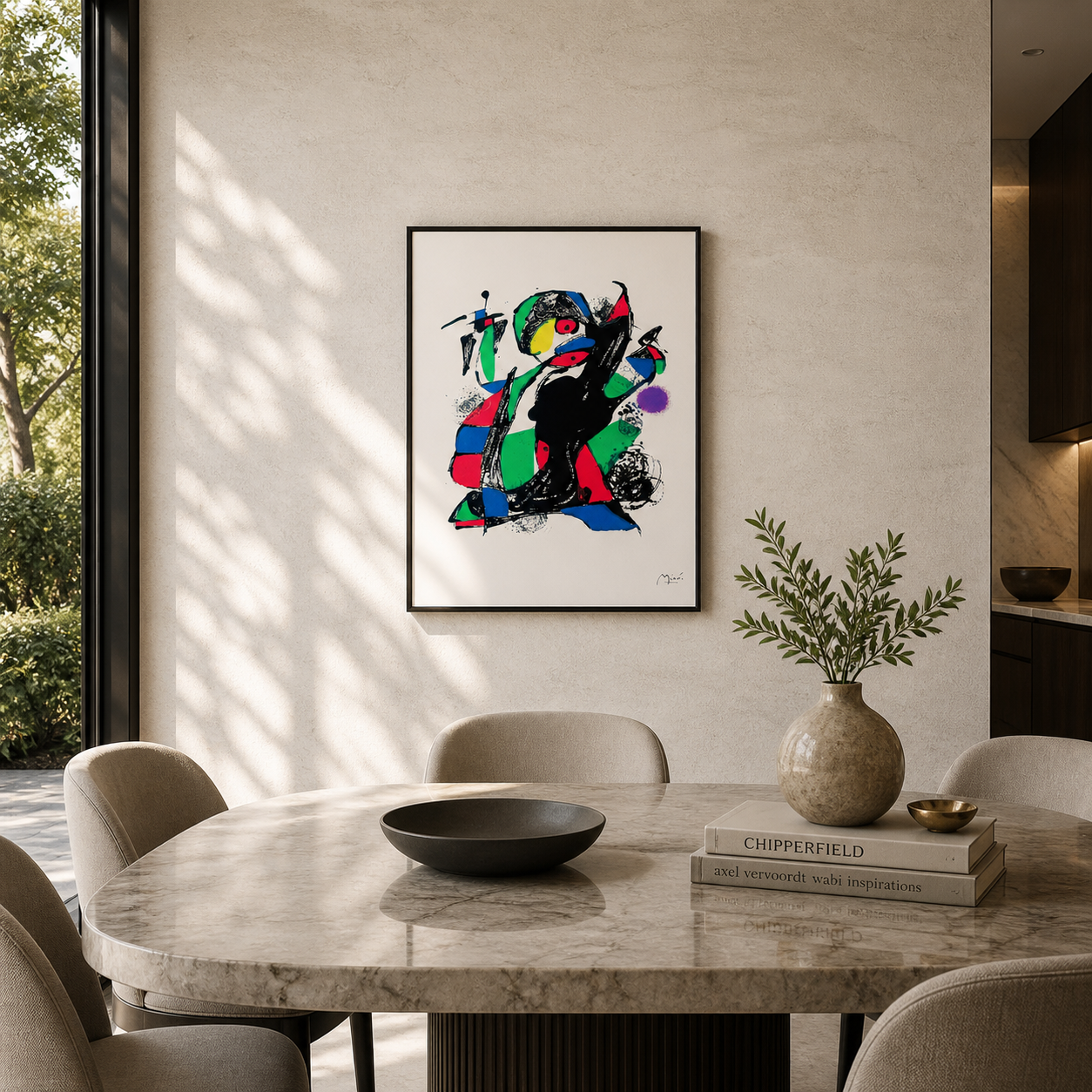 Joan Miró kontrastierende Komposition Lithographie Arches 300 g/m² 42 x 59 cm