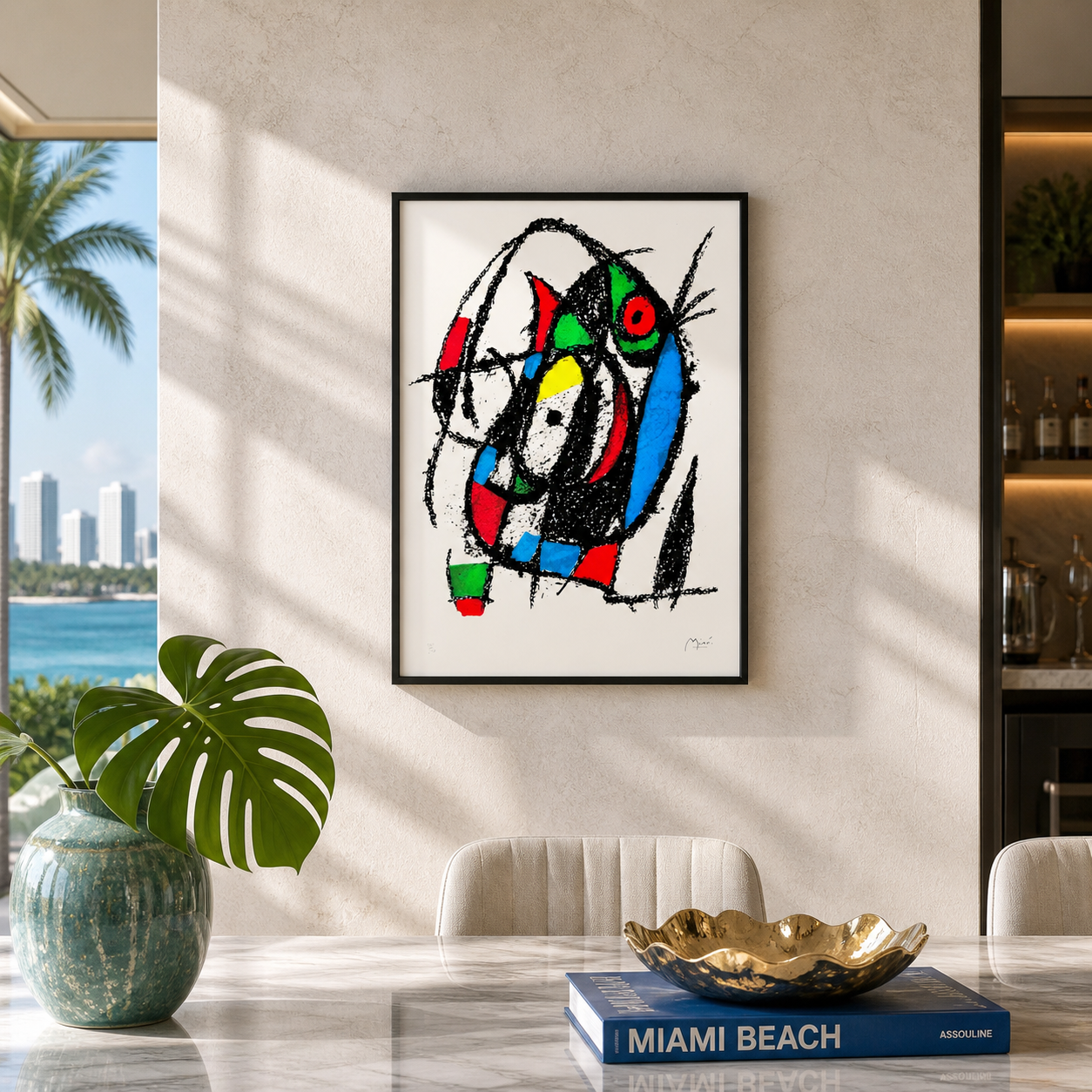 Joan Miró zentrale Kreiskomposition Lithografie Bögen 300 g/m² 42 x 59 cm